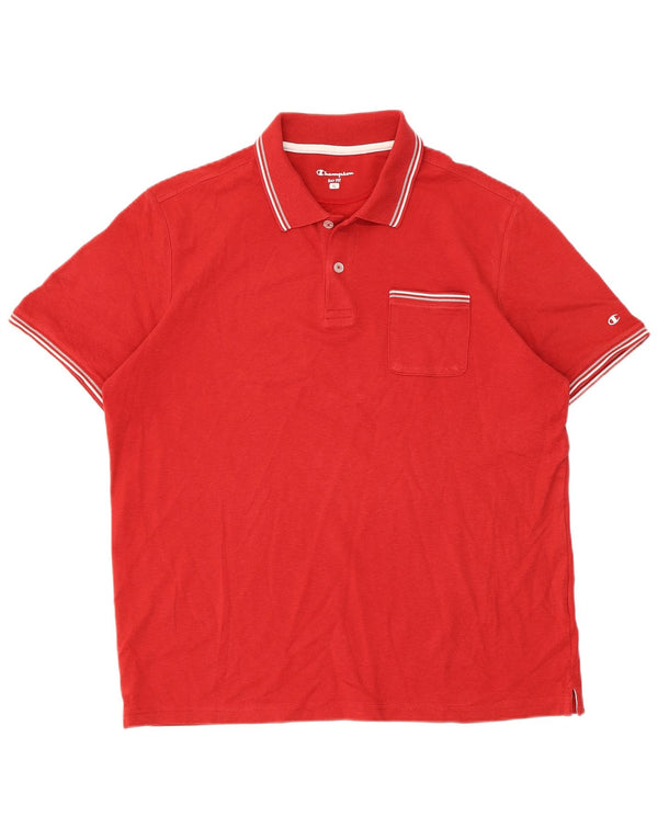 Champion Mens Easy Fit Polo πουκάμισο XL κόκκινο ριγέ