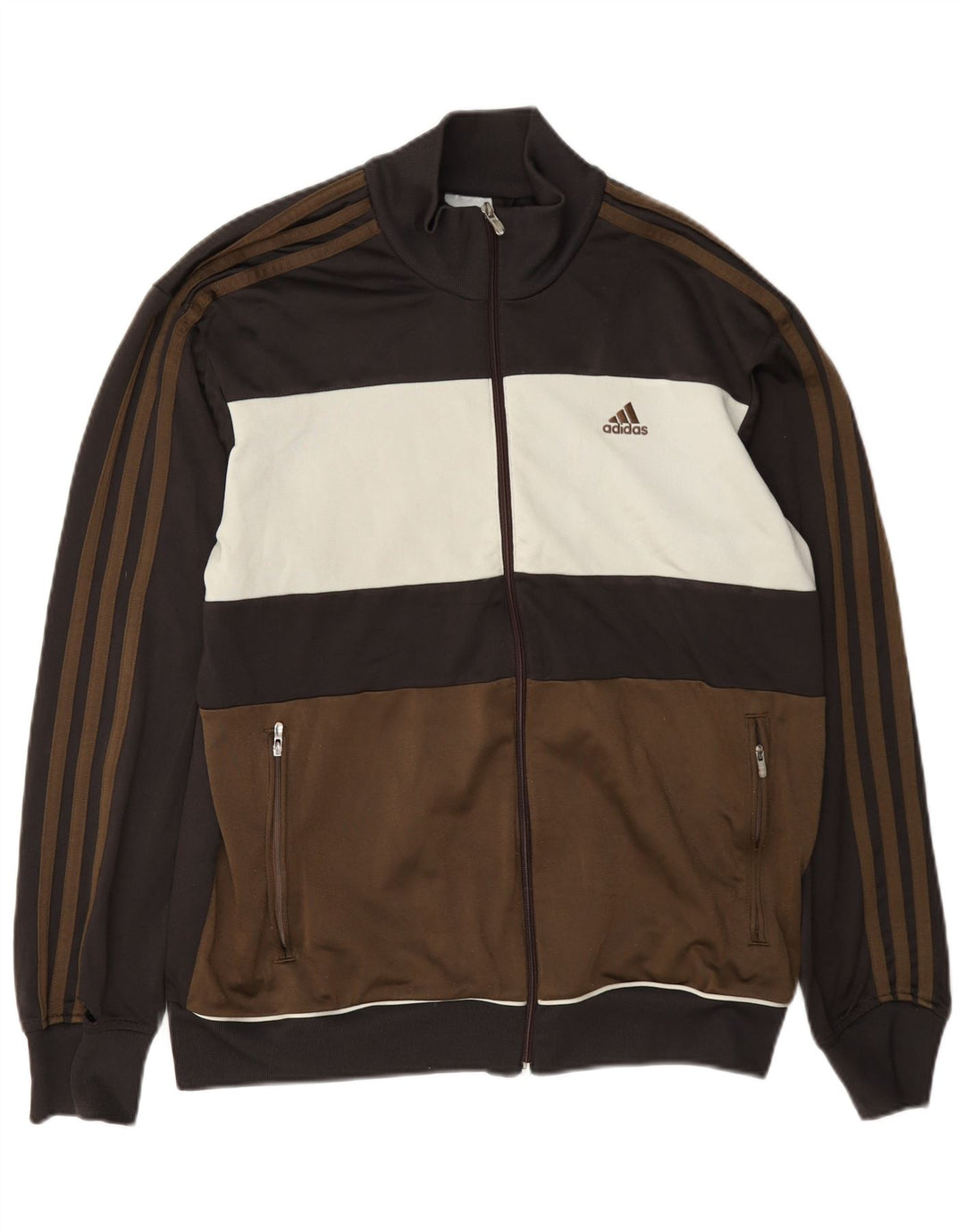 Ανδρική αθλητική φόρμα Adidas Top Jacket μεσαίο καφέ Colourblock Polyester