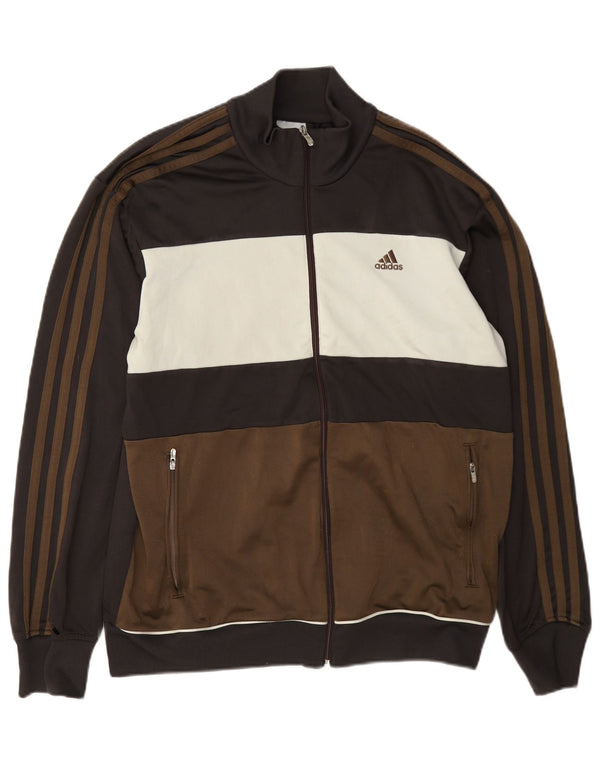 Ανδρική αθλητική φόρμα Adidas Top Jacket μεσαίο καφέ Colourblock Polyester