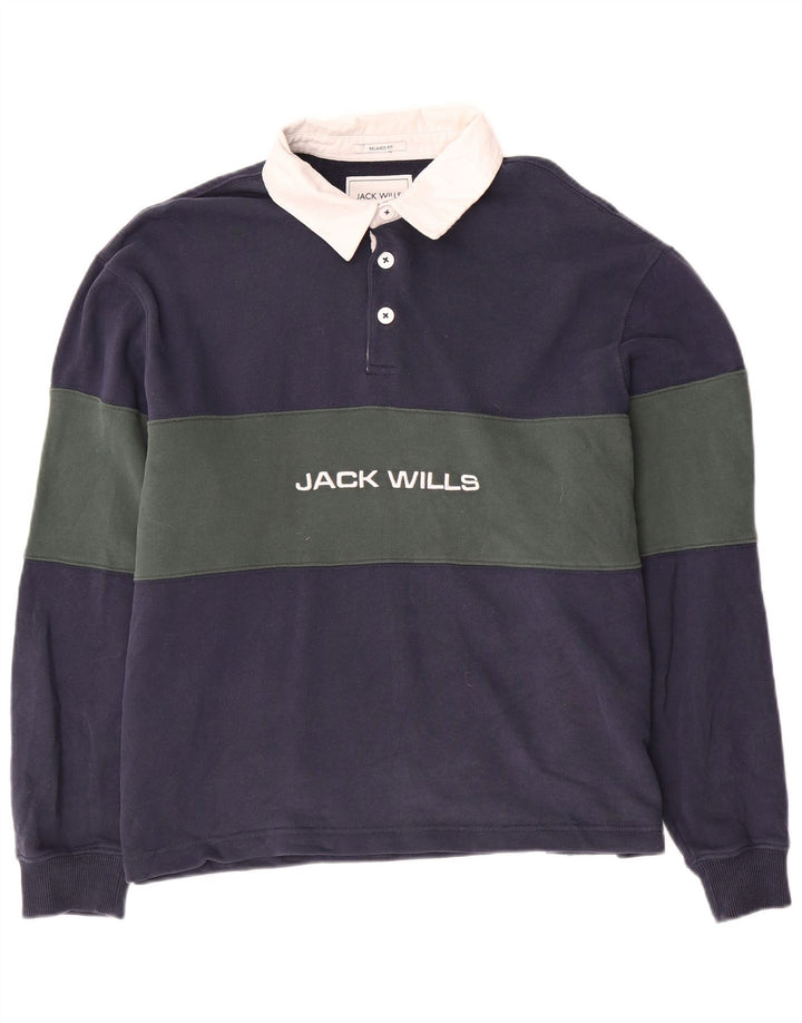 Ανδρικό μπλουζάκι ράγκμπι πόλο JACK WILLS XL Navy Blue Colorblock