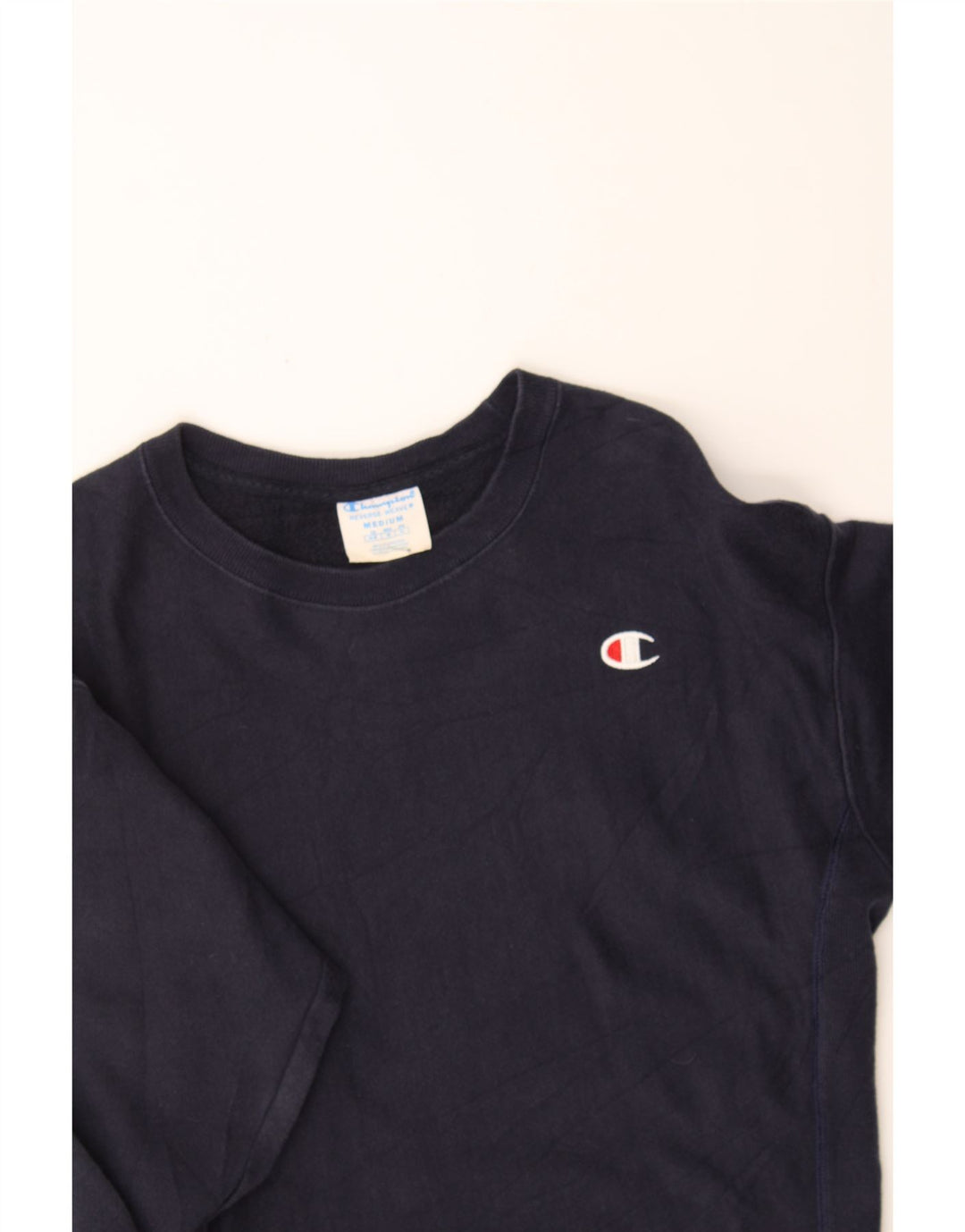 CHAMPION Womens Sweatshirt Jumper UK 14 Medium Navy Blue Cotton Vintage Champion and Second-Hand Champion from Messina Hembry 