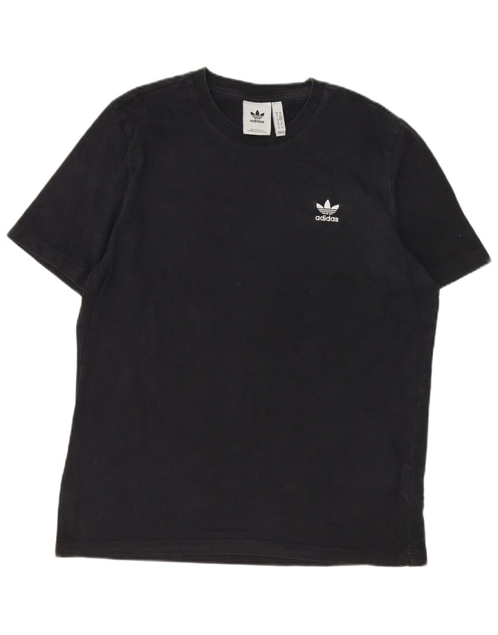 Ανδρικό T-Shirt Adidas Τοπ μεσαίο μαύρο βαμβακερό