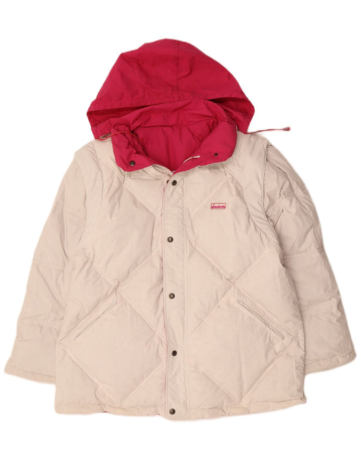 Diadora Ανδρικό μπουφάν με κουκούλα με αναστρέψιμη επένδυση UK 40 μεγάλο ροζ πολυεστέρας