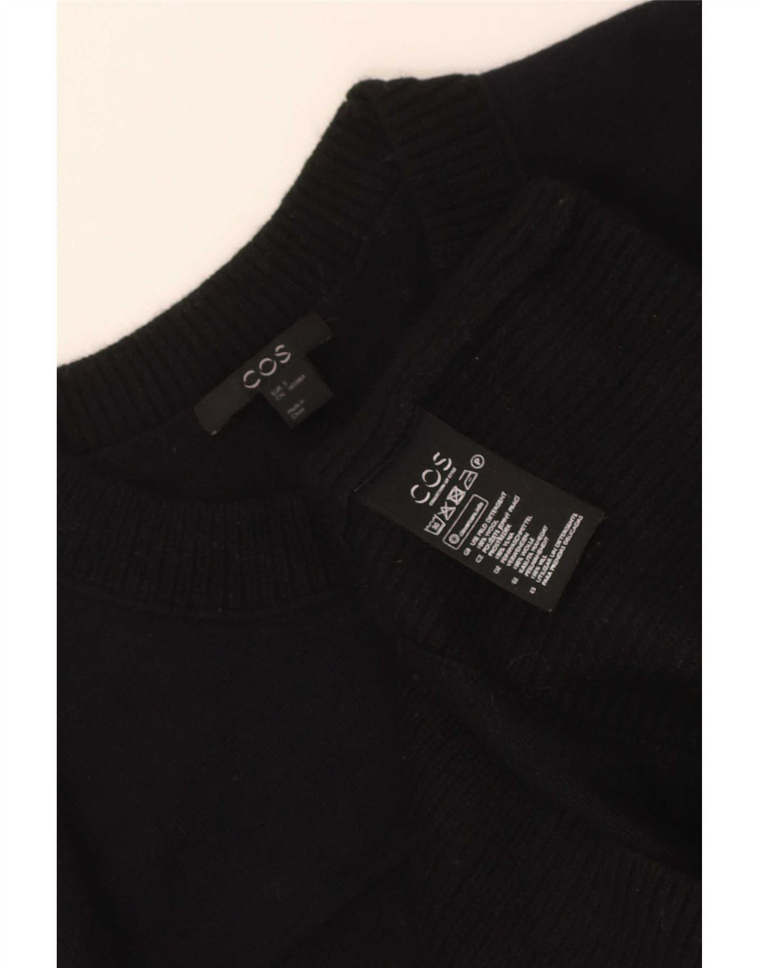 Γυναικείο πουλόβερ Cos Crew Neck Jumper UK 10 Small Black Wool