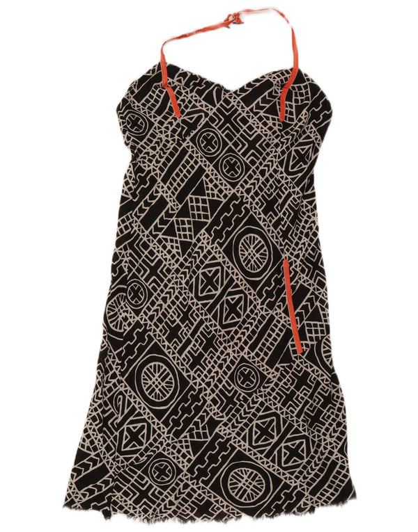 Diesel γυναικείο φόρεμα κρότου UK 12 μεσαίο μαύρο γεωμετρικό βαμβάκι