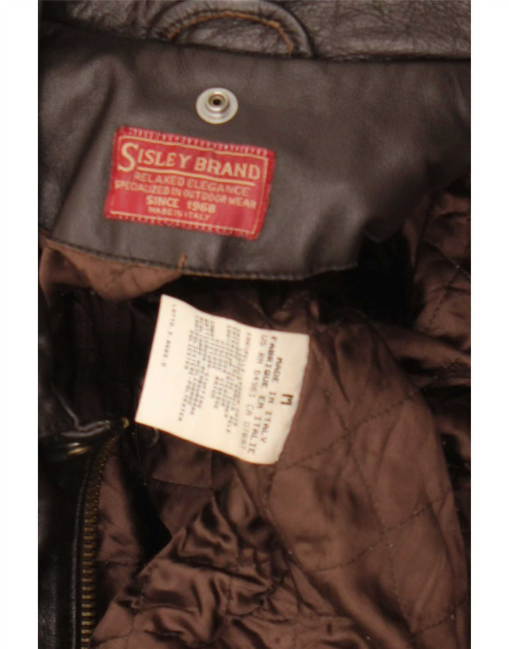 Ανδρικό Δερμάτινο Μπουφάν Sisley UK 38 Medium Brown
