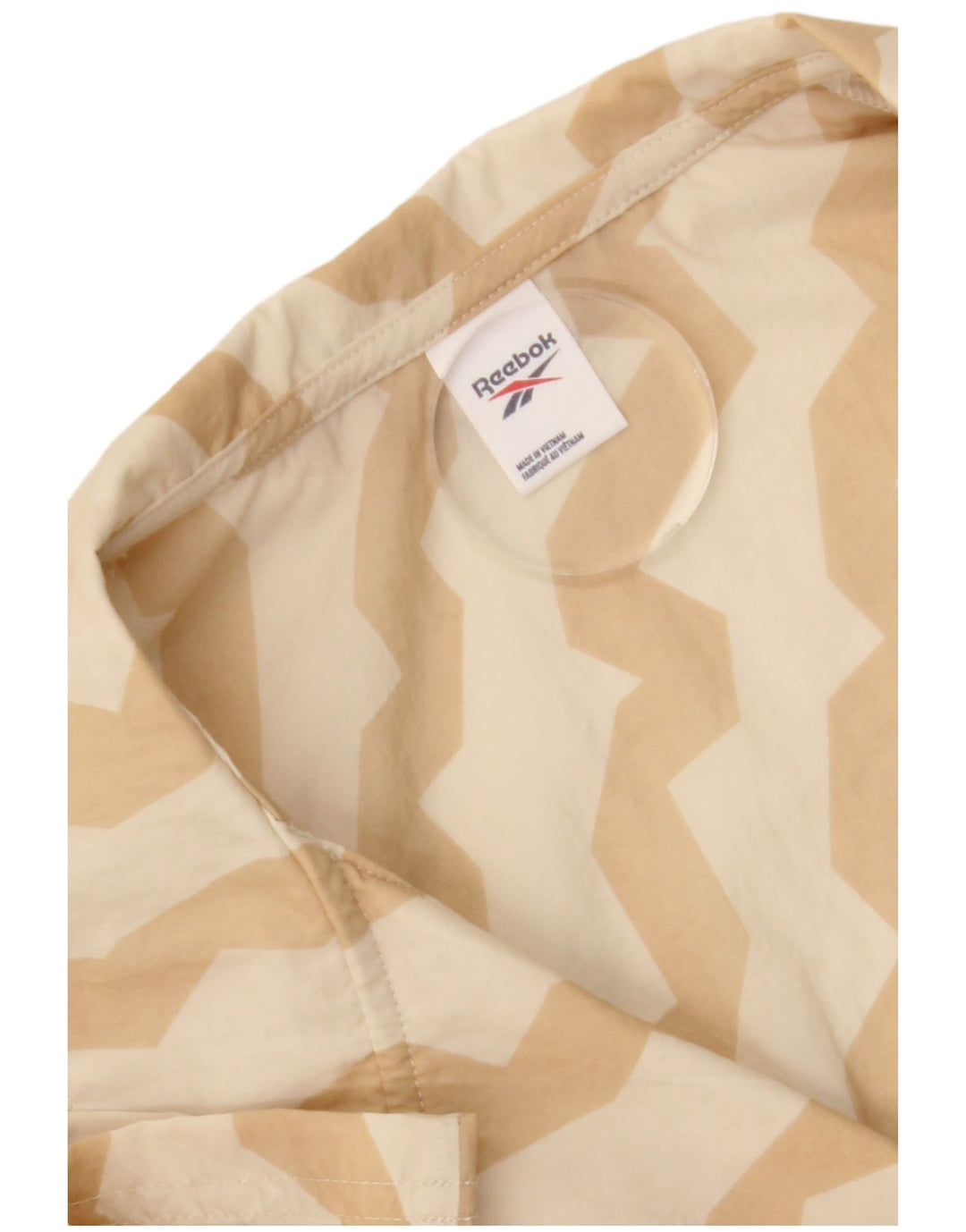 REEBOK Womens Oversized Shirt Blouse UK 12/14 Medium Beige Striped