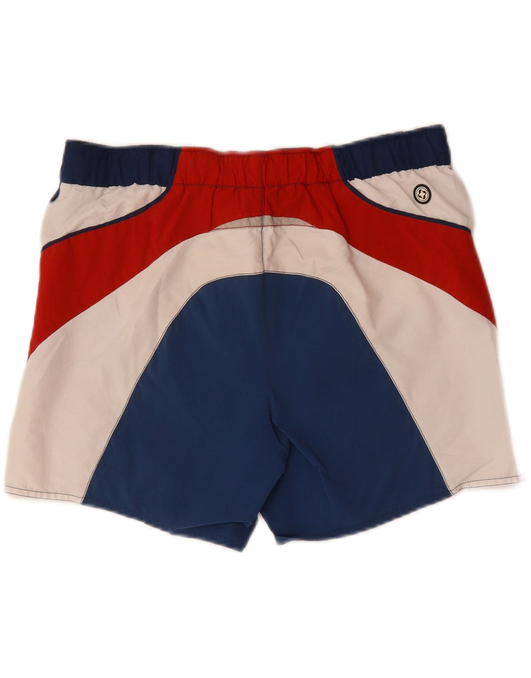 COLMAR Mens Graphic Swimming Shorts IT 48 Medium  Blue Colourblock Vintage Colmar and Second-Hand Colmar from Messina Hembry 