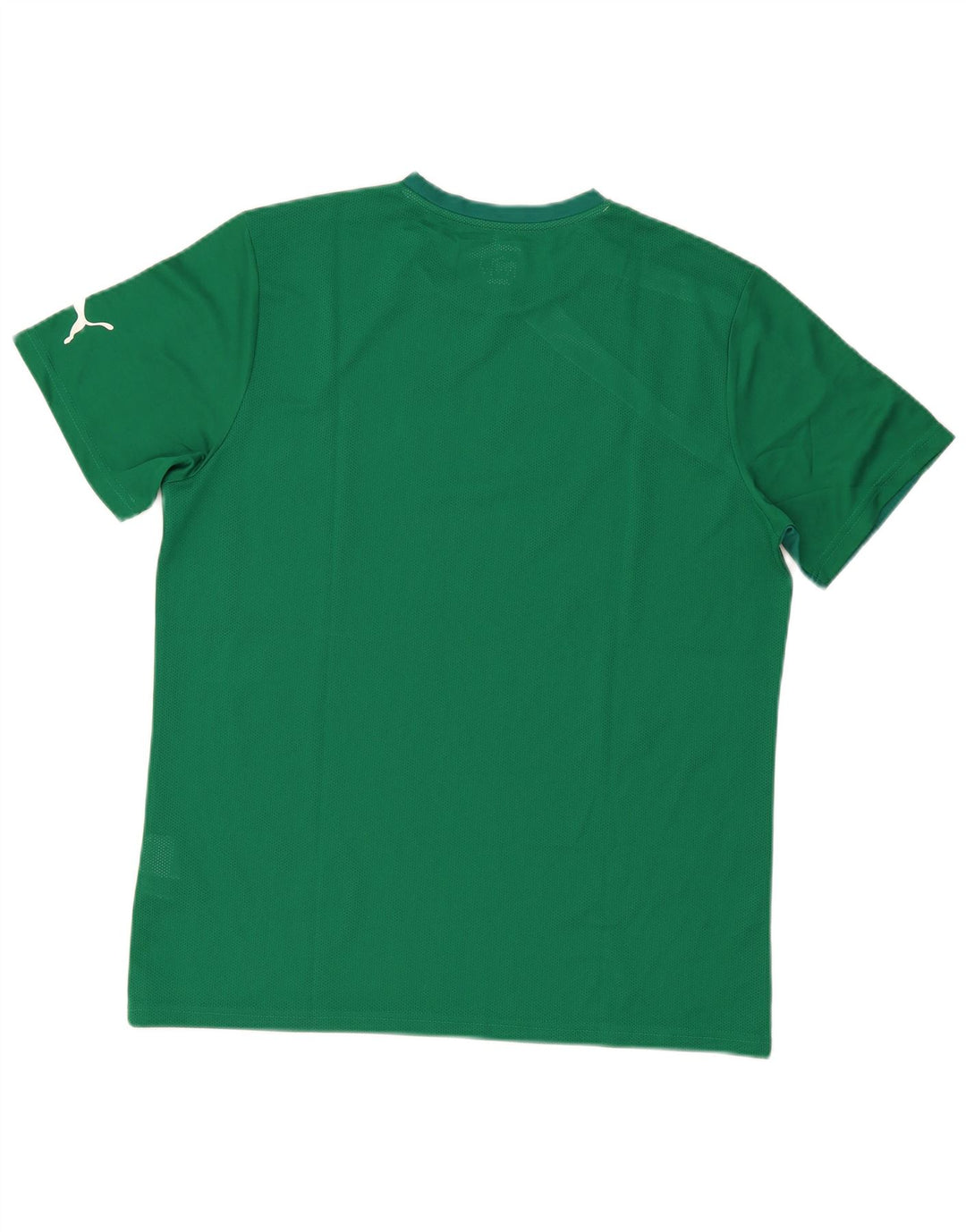 PUMA Mens T-Shirt Top Large Green Colourblock Polyester