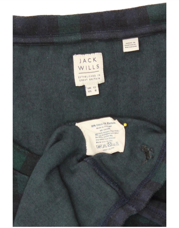Jack Wills Γυναικείο μπλουζάκι μακρυμάνικο UK 12 μεσαίο πράσινο βαμβακερό καρό