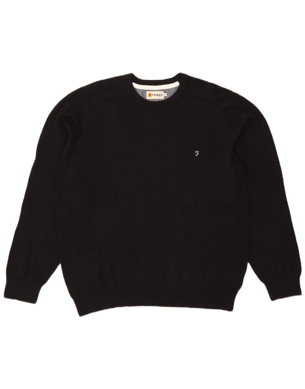 Ανδρικό πουλόβερ Farah Modern Fit Crew Neck Jumper 3XL Μαύρο βαμβακερό