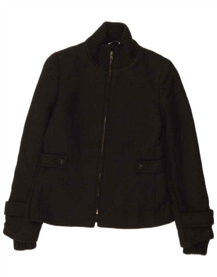 Vintage Γυναικείο Bomber Jacket UK 10 Small Black Wool