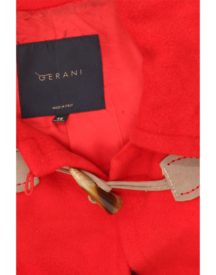 GERANI Womens Oversized Hooded Duffle Coat IT 46 Large Red