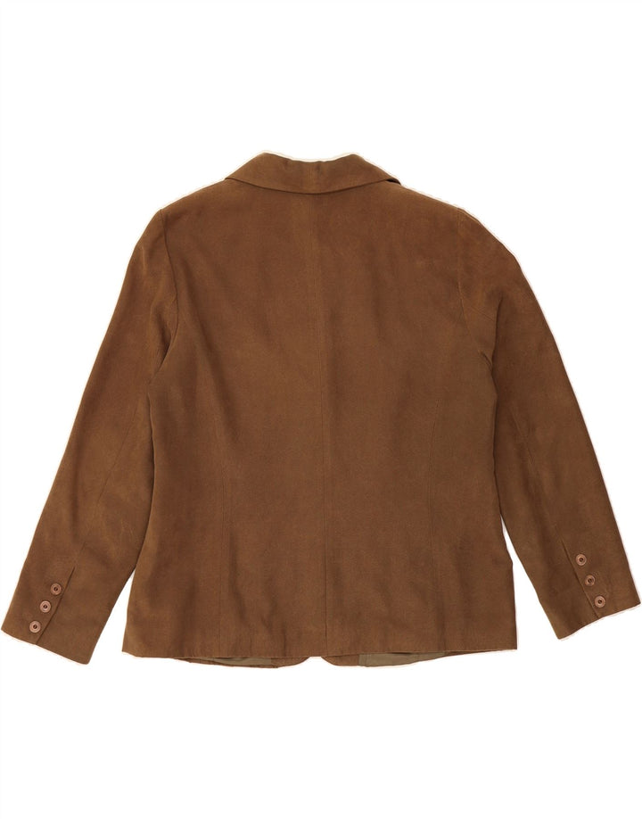 GODSKE Womens 4 Button Blazer Jacket UK 16 Large Brown Polyester Vintage Godske and Second-Hand Godske from Messina Hembry 