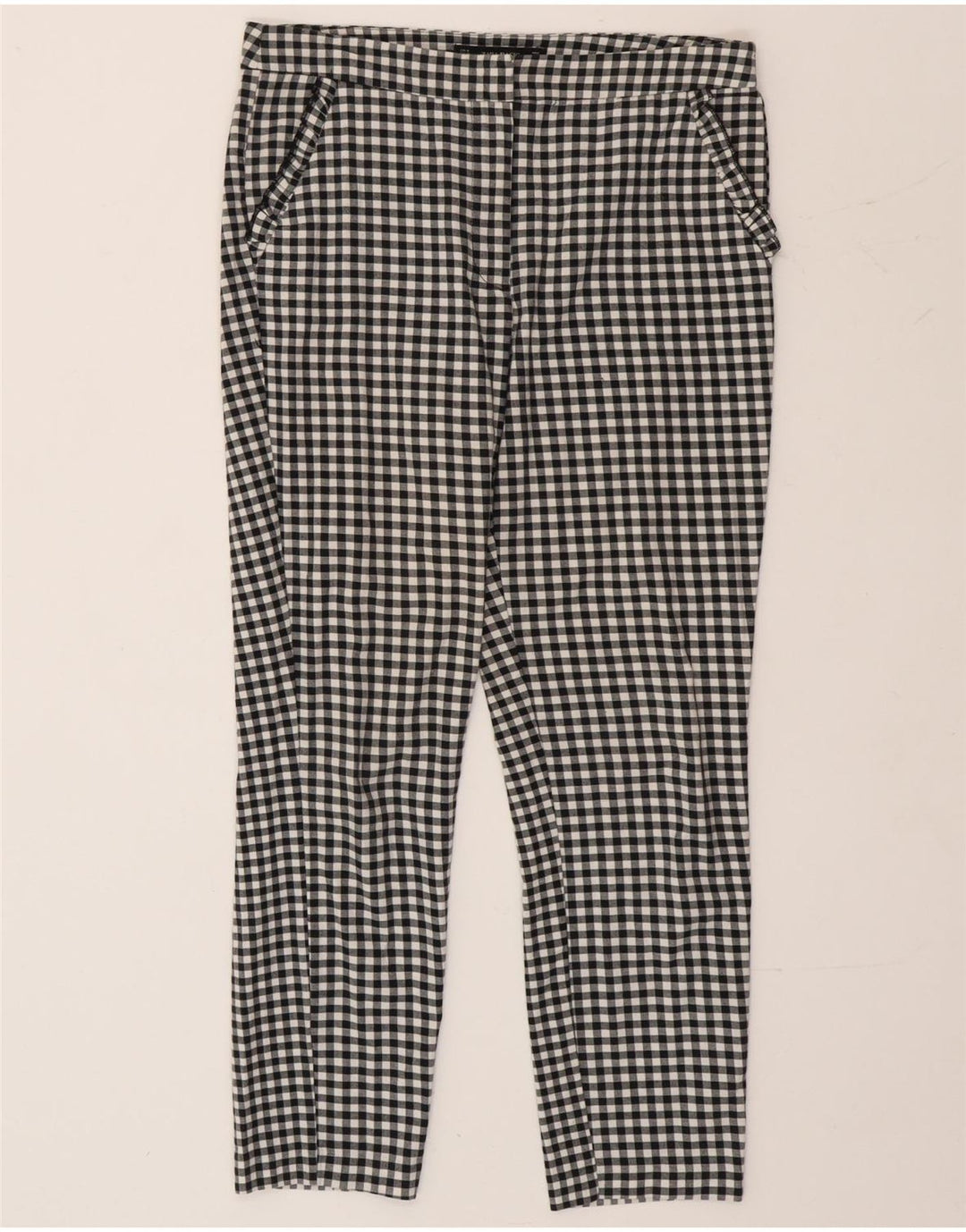 Zara Γυναικείο Slim παντελόνι Chino Medium W30 L26 Black Gingham