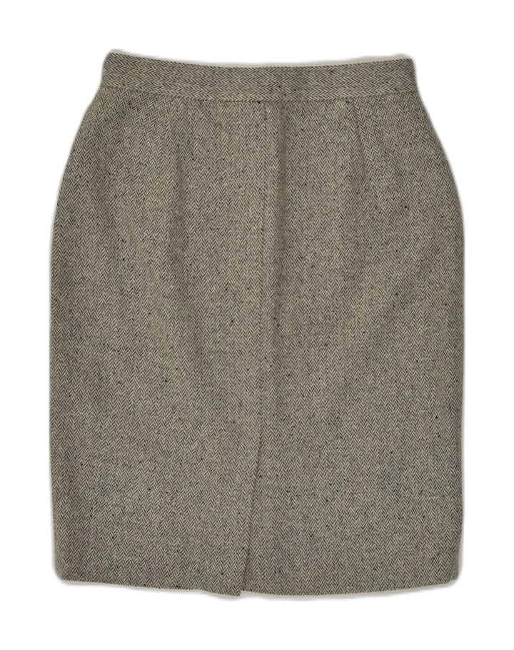 VINTAGE Womens Pencil Skirt W28 Medium Grey Herringbone Wool | Vintage Vintage | Thrift | Second-Hand Vintage | Used Clothing | Messina Hembry 