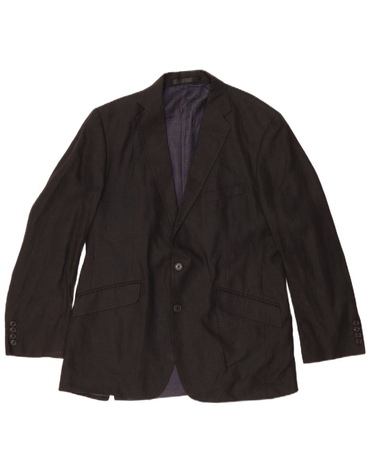 Marks & Spencer Ανδρικό σακάκι Blazer 2 κουμπιών UK 38 Medium μαύρο λινό