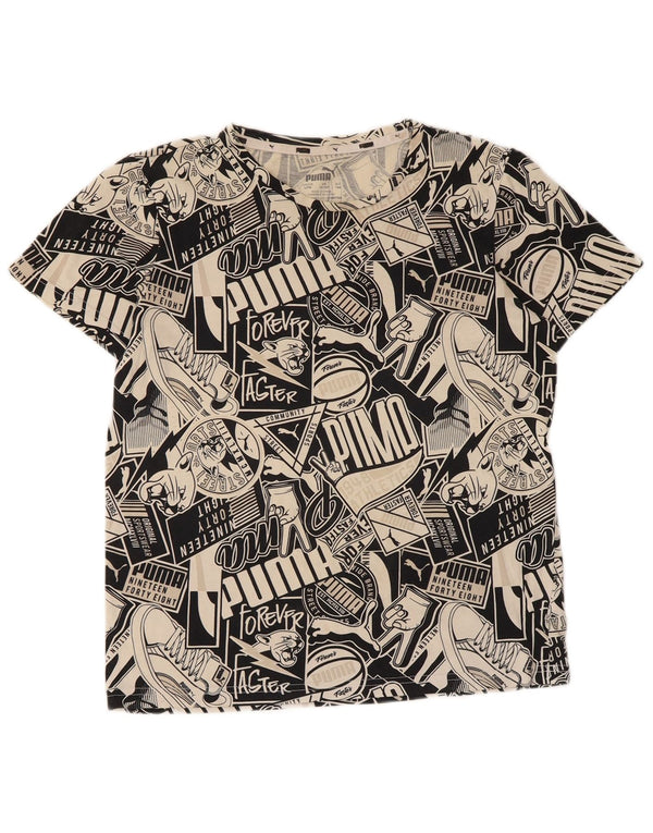 Puma Boys Graphic T-Shirt Top 13-14 ετών Μαύρο βαμβακερό