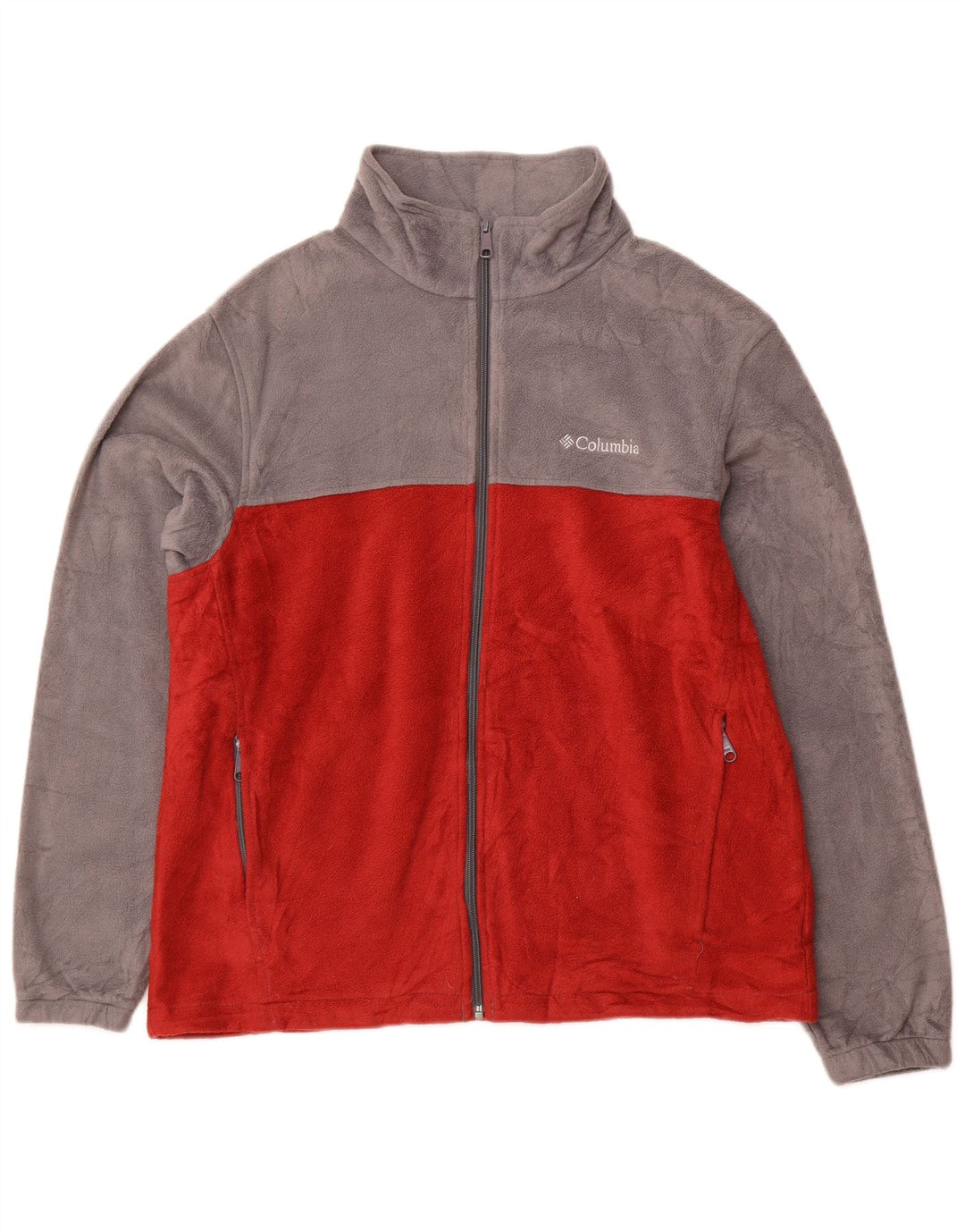 COLUMBIA Ανδρικό Fleece Jacket UK 40 Large Red Colourblock Πολυεστέρας