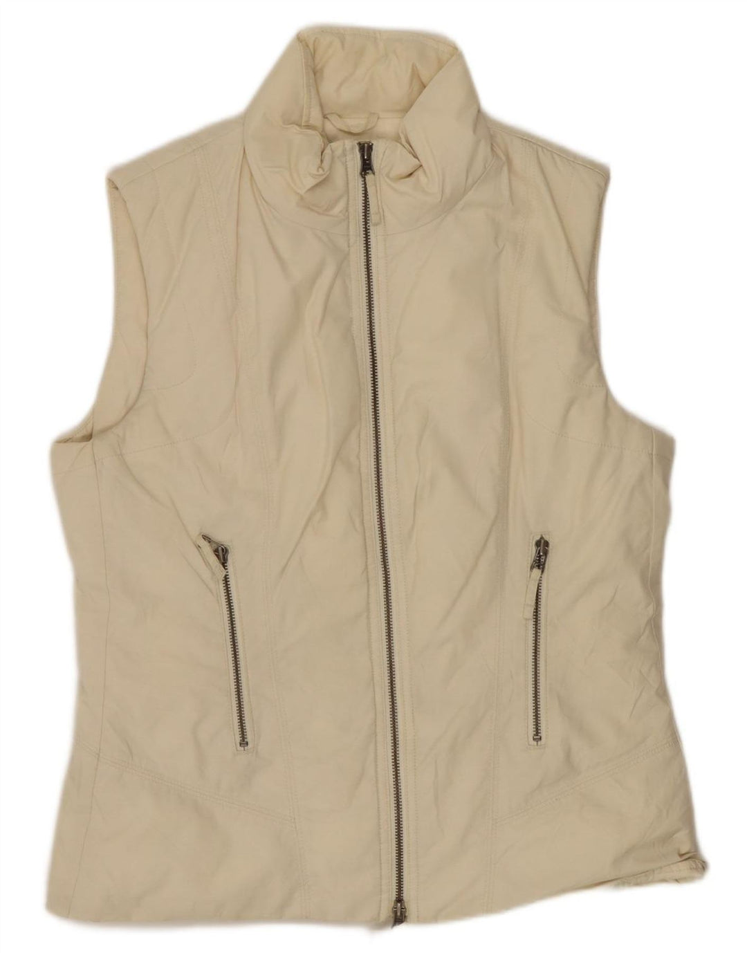 Benetton Γυναικείο Gilet UK 14 Βαμβακερό μεσαίο σε ανοιχτό λευκό