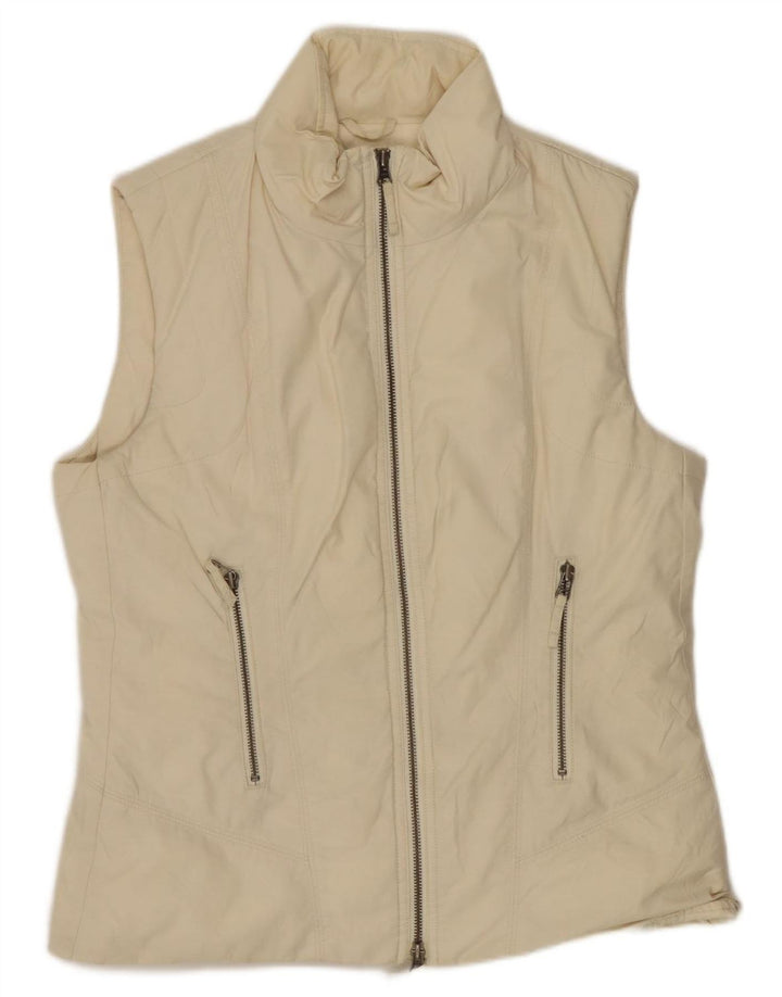 Benetton Γυναικείο Gilet UK 14 Βαμβακερό μεσαίο σε ανοιχτό λευκό