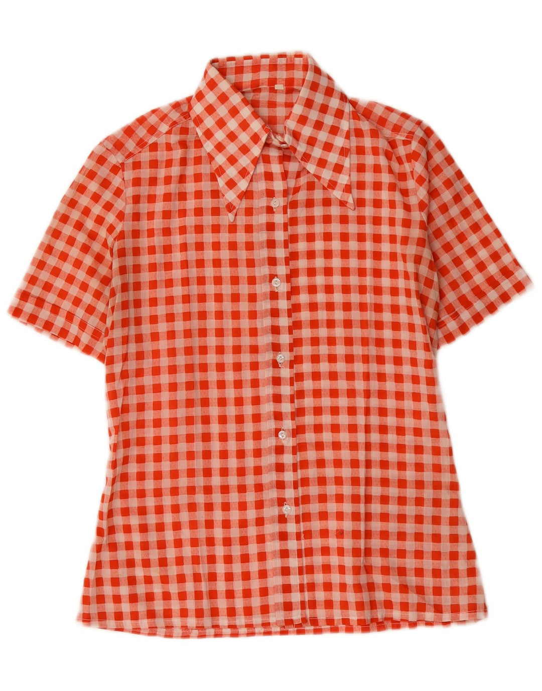 Vintage γυναικείο κοντομάνικο πουκάμισο EU 40 Medium Red Gingham