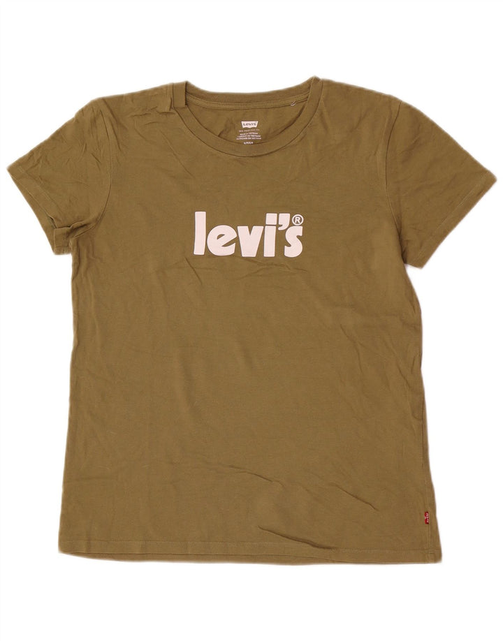 Ανδρικό γραφικό T-Shirt Levi's Top Μικρό Χακί Βαμβακερό