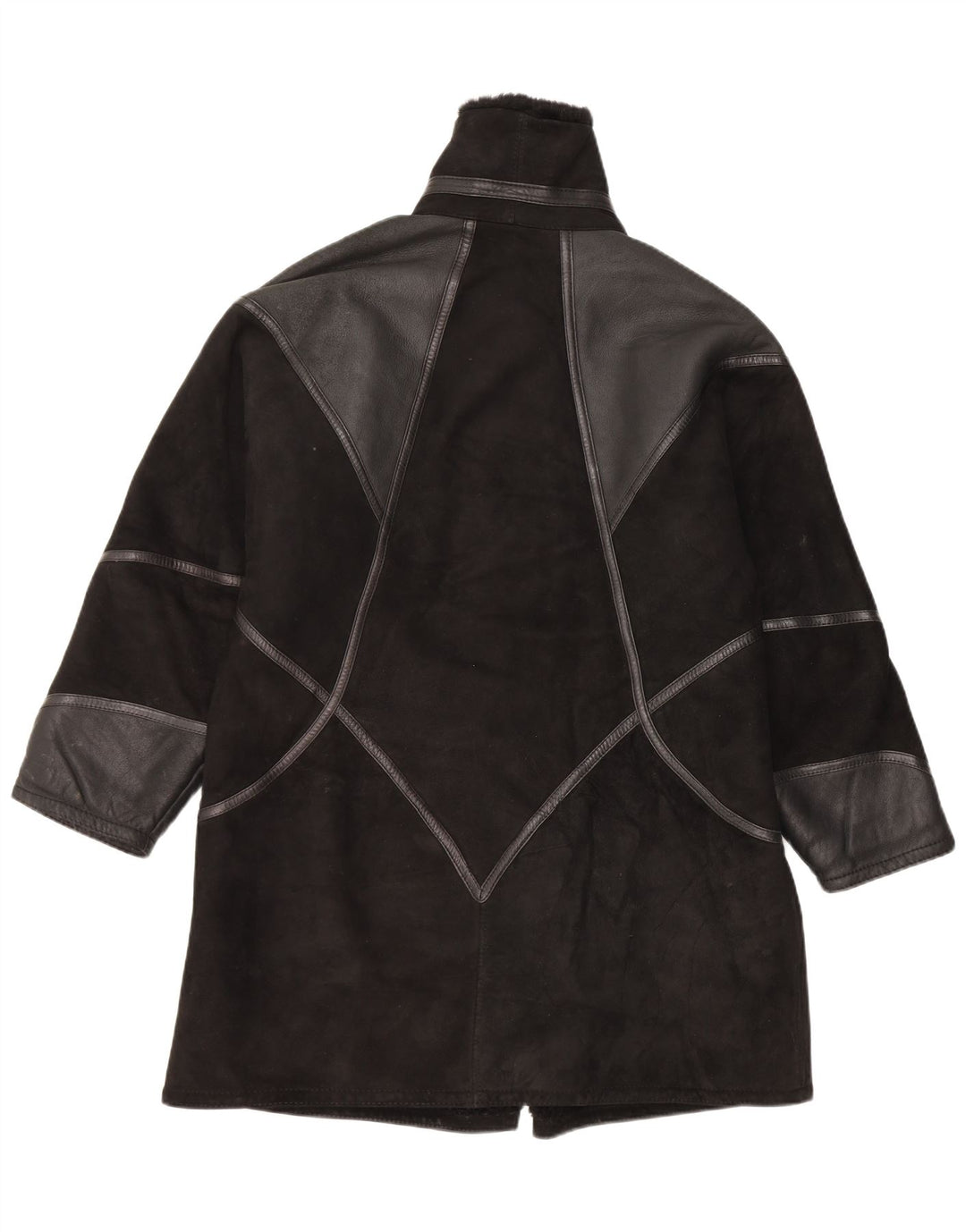 Vintage Γυναικείο Παλτό Shearling IT 44 Medium Black Patchwork Shearling