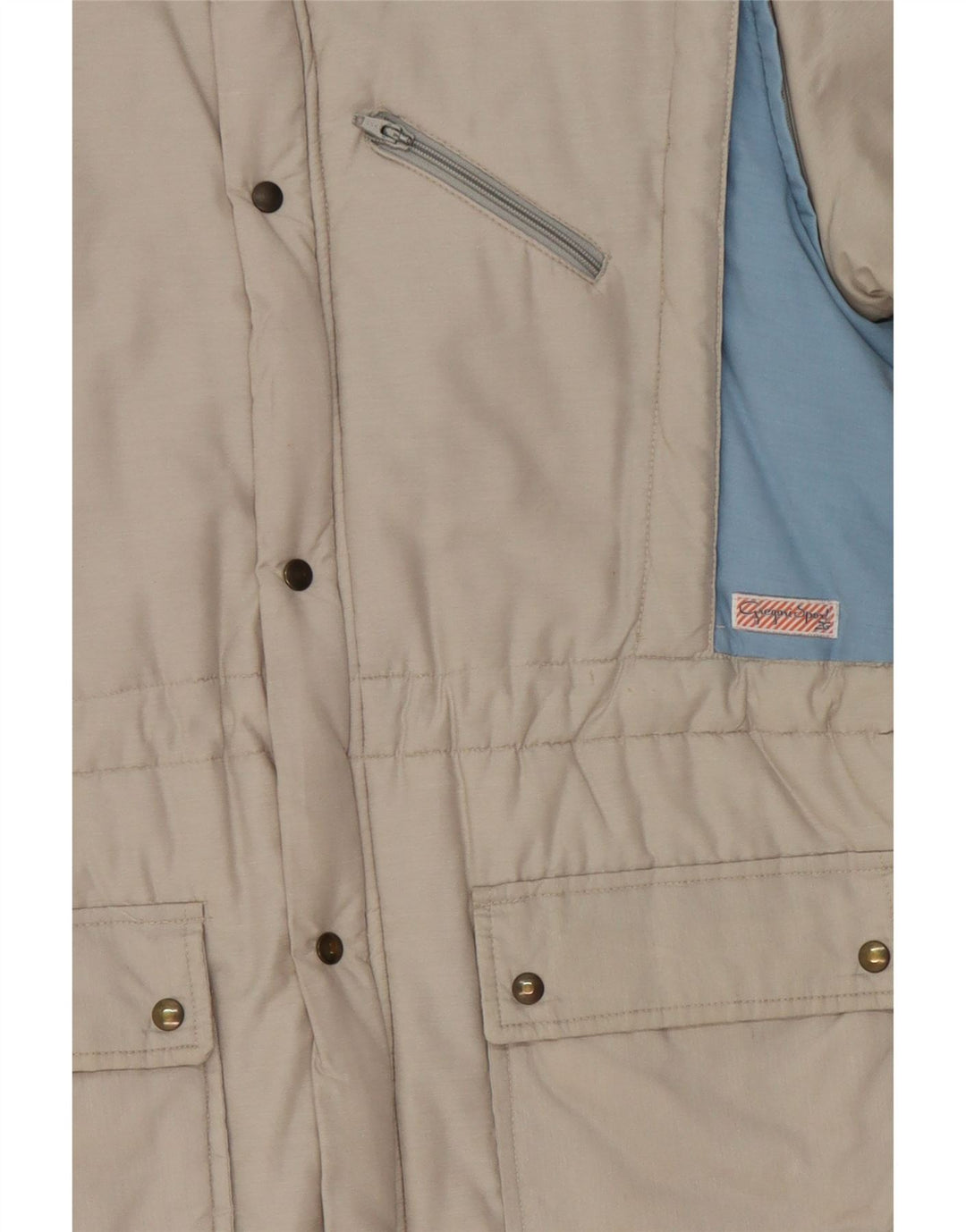 VINTAGE Mens Padded Coat IT 52 XL Grey Colourblock Cotton Vintage Vintage and Second-Hand Vintage from Messina Hembry 