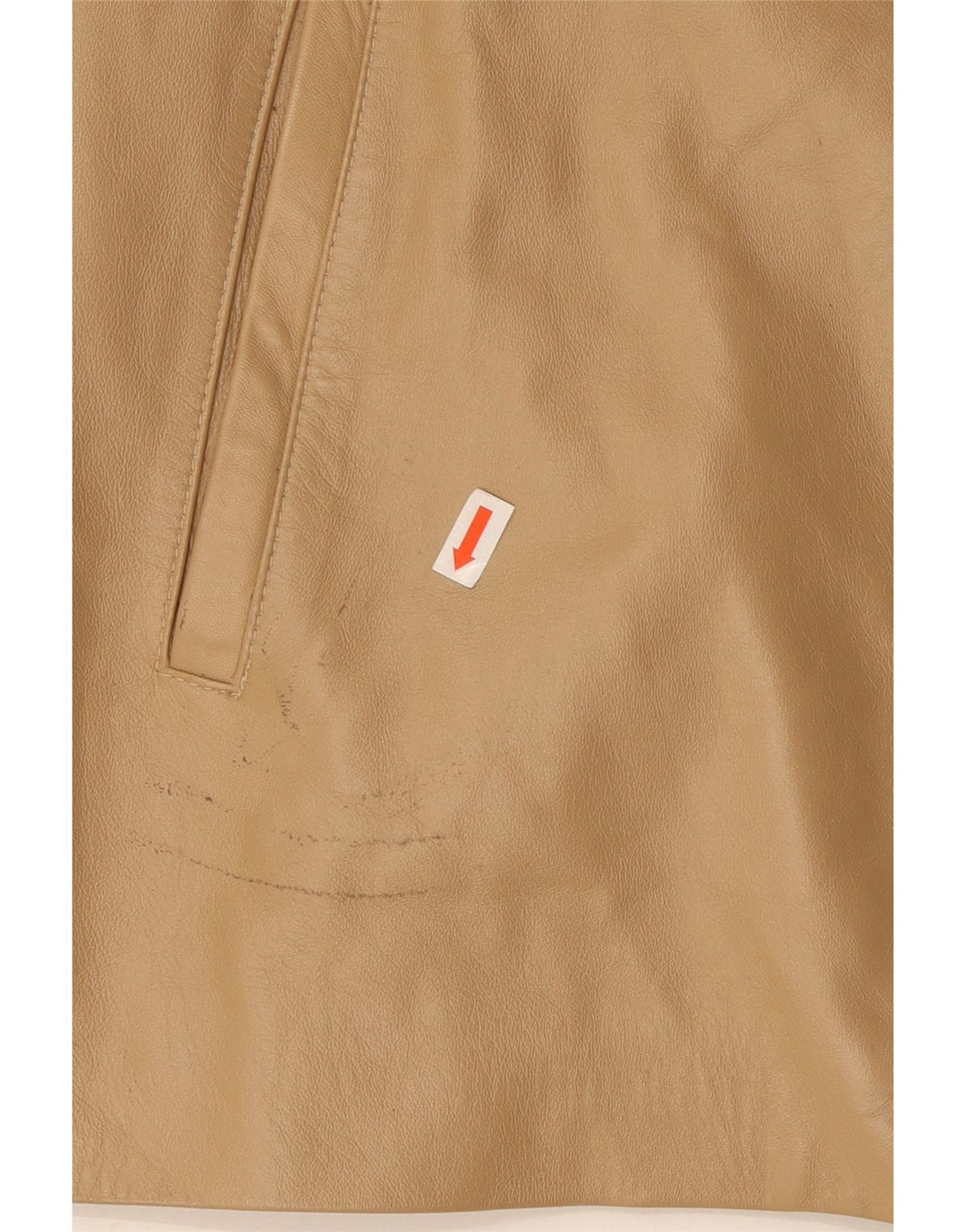 Vintage Γυναικείο Δερμάτινο Μπουφάν UK 16 Large Beige