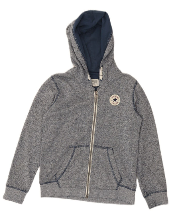 Πουλόβερ CONVERSE Boys All Star με κουκούλα με φερμουάρ 5-6 ετών Βαμβακερό σε μπλε φλύκταινες