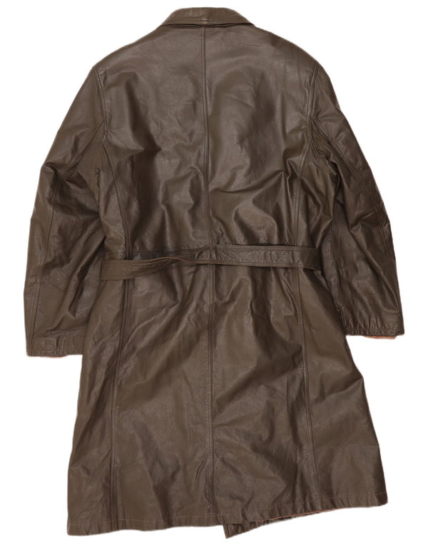 Vintage Ανδρικό Δερμάτινο Παλτό IT 54 2XL Χακί