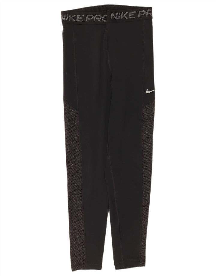 Γυναικεία γραφικά κολάν Nike Dri Fit UK 10 Small Black Colourblock Nylon