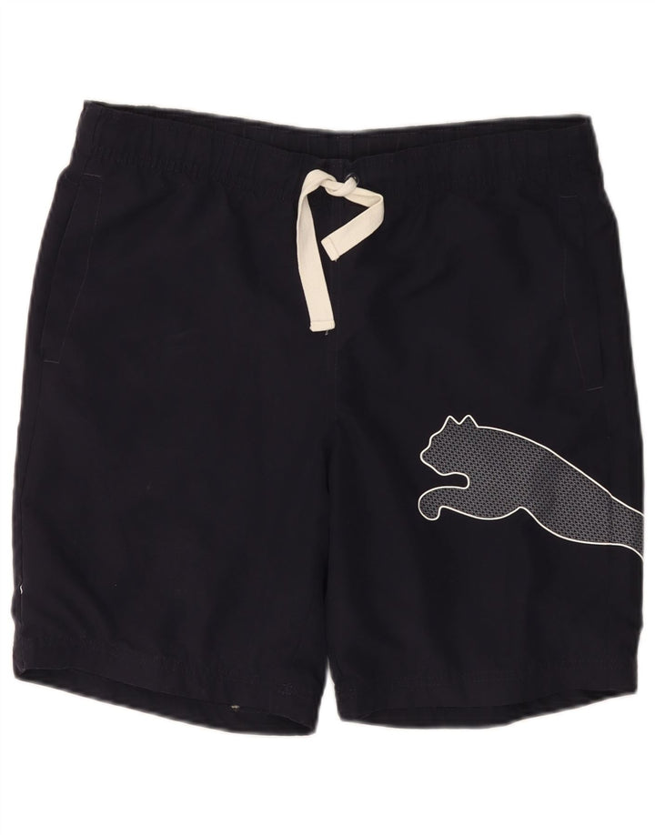 Ανδρικό γραφικό αθλητικό σορτς PUMA Μικρό μπλε ναυτικό βαμβακερό