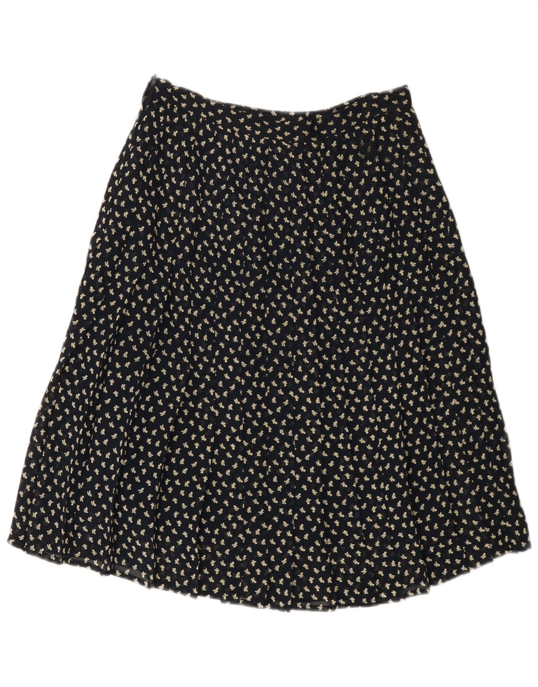 VINTAGE Γυναικεία Ψηλόμεση Α-γραμμή Φούστα IT 44 Medium W26 Navy Blue Floral