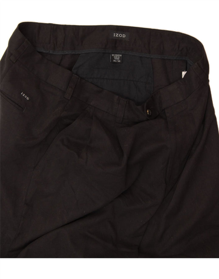 IZOD Mens Tapered Suit Trousers W36 L30 Black Polyester Vintage Izod and Second-Hand Izod from Messina Hembry 