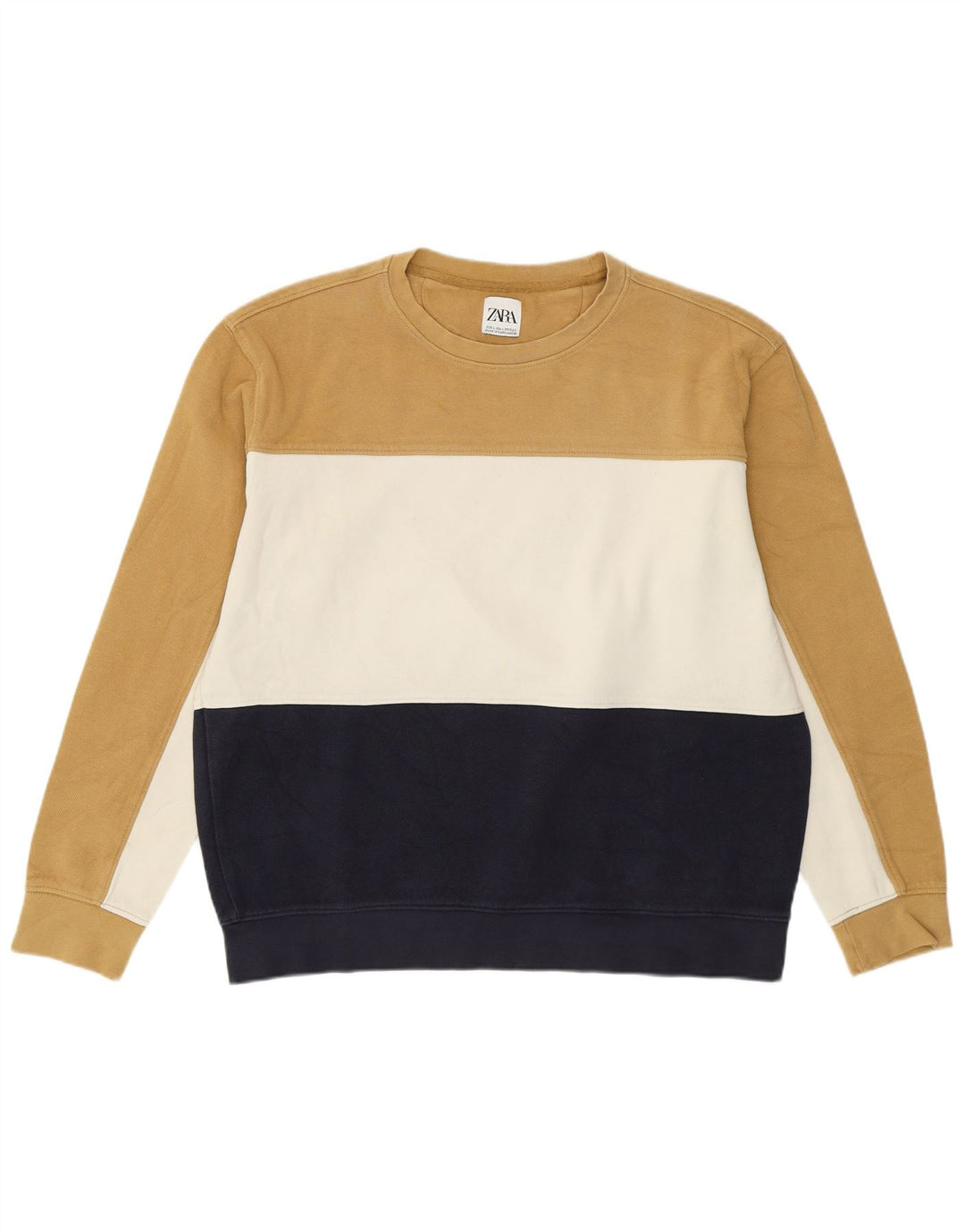 Ανδρικό φούτερ Zara Jumper Μεγάλο μπεζ χρώμα, βαμβακερό