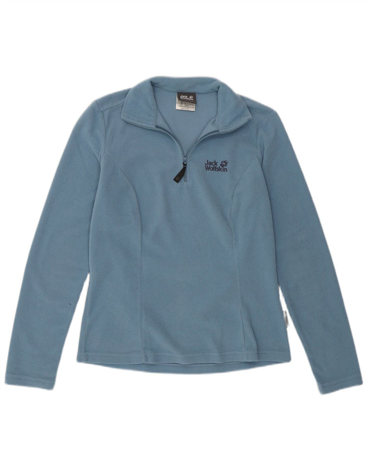 JACK WOLFSKIN Γυναικείο φερμουάρ φλις λαιμόκοψη UK 10 μικρού μπλε πολυεστέρα