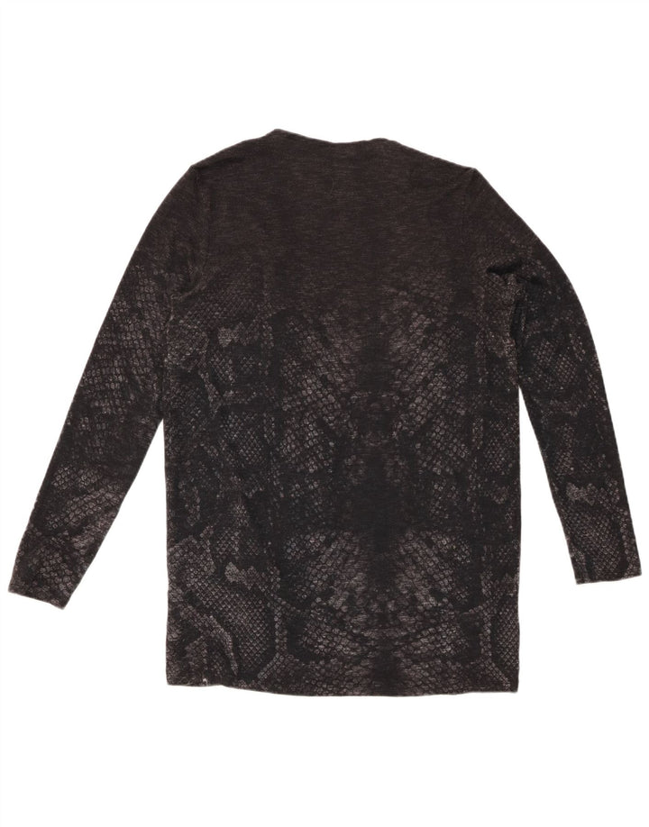 DESIGUAL Γυναικείο ανοιχτό πουλόβερ ζακέτα UK 12 Medium Grey Print Animal