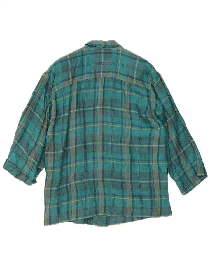 Vintage γυναικείο μπουφάν μπλέιζερ με 3 κουμπιά EU 44 XL Blue Check