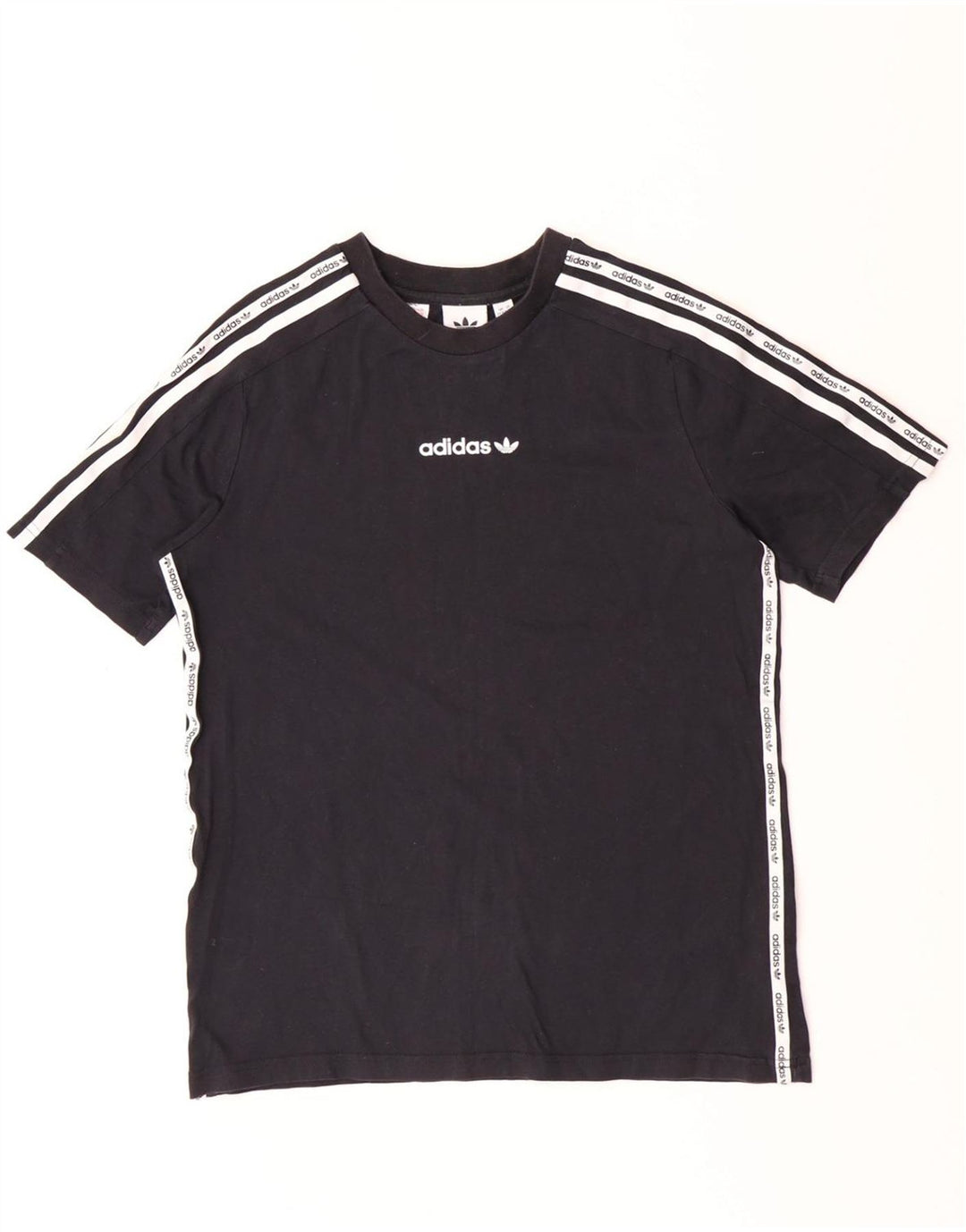 ADIDAS Boys Graphic T-Shirt Top 13-14 ετών Μαύρο Βαμβακερό