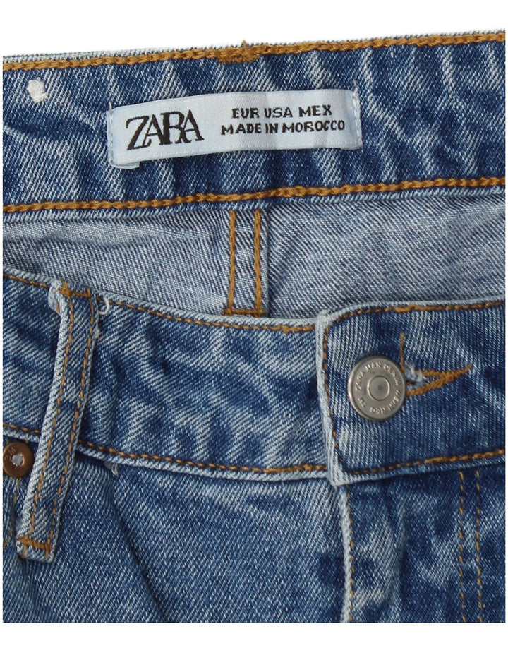 Zara Womens Distressed Slim Jeans W33 L28 Blue