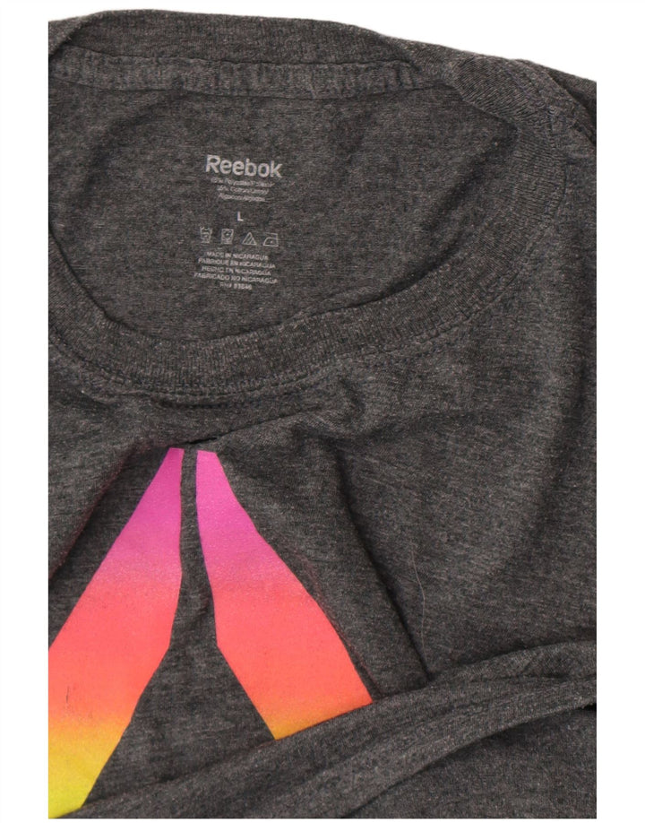 Ανδρικό γραφικό T-Shirt Reebok Top Large Grey Polyester