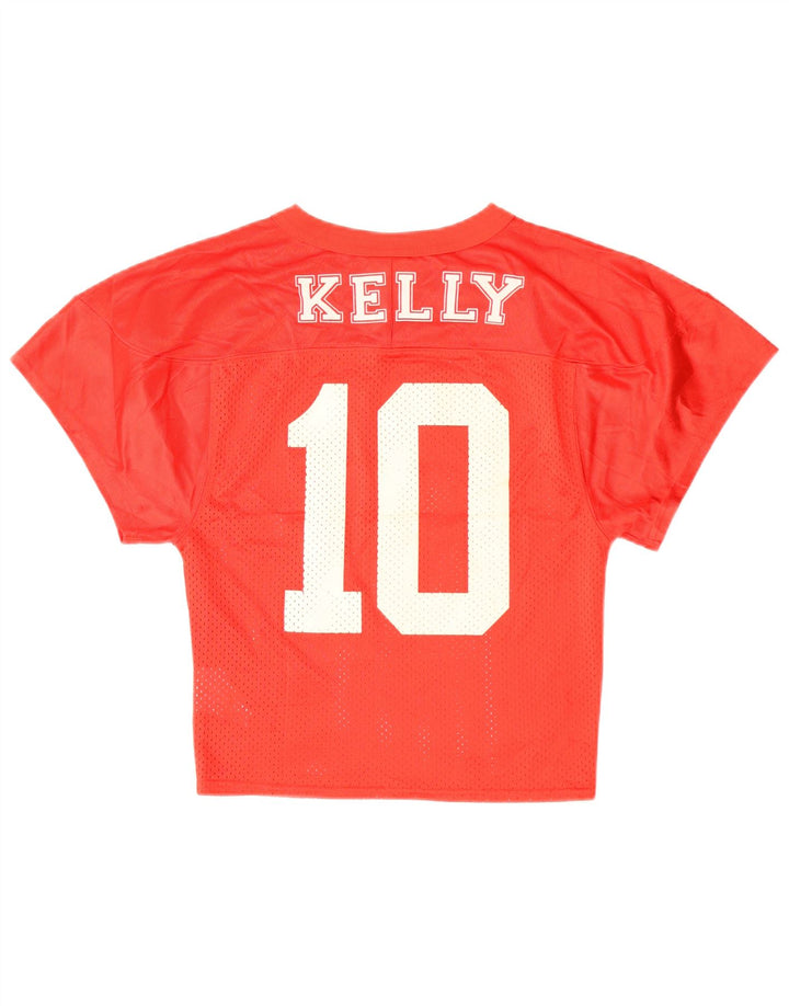 Γυναικείο γραφικό T-Shirt NIKE Crop Top UK 8 Small Red Polyester