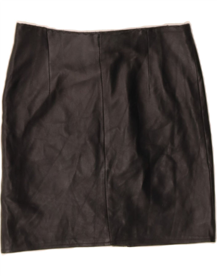 VINTAGE Womens Leather Skirt EU 40 Medium W30  Black Vintage Vintage and Second-Hand Vintage from Messina Hembry 