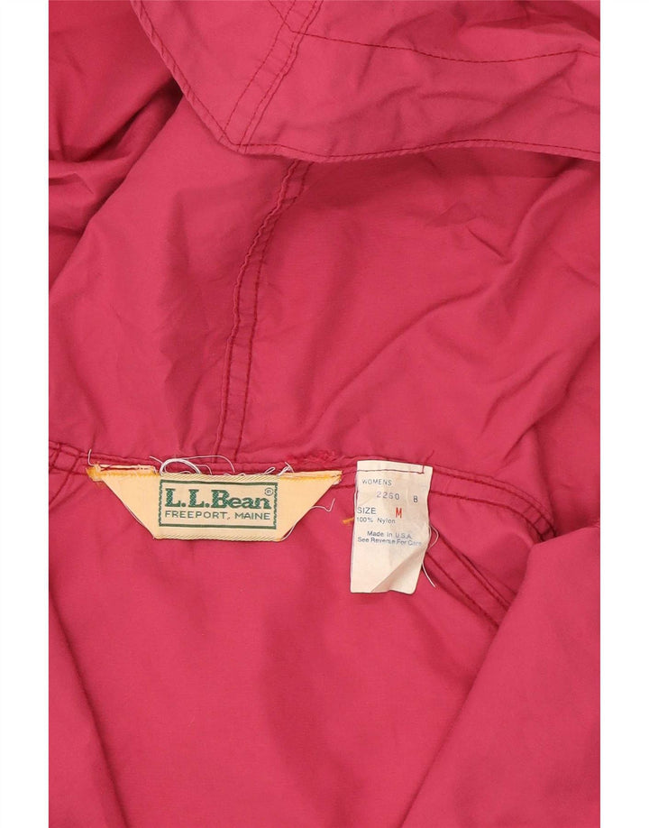 Γυναικείο μπουφάν βροχής με κουκούλα L.L.Bean UK 14 Medium Pink Nylon