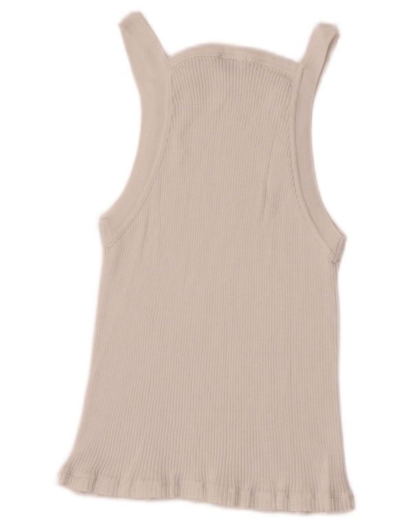 Massimo Dutti Γυναικείο Crop Vest Top UK 14 Large White