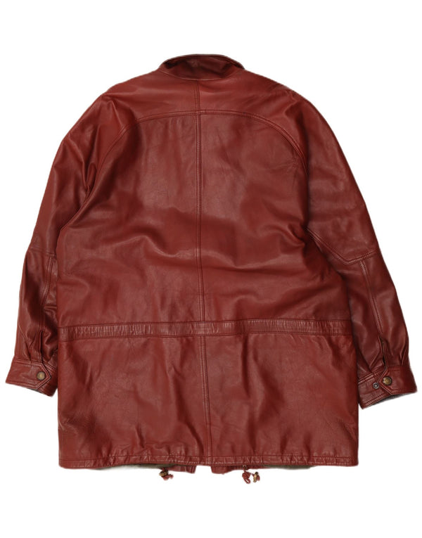 Kartel Ανδρικό δερμάτινο παλτό UK 40 Large Brown Colourblock