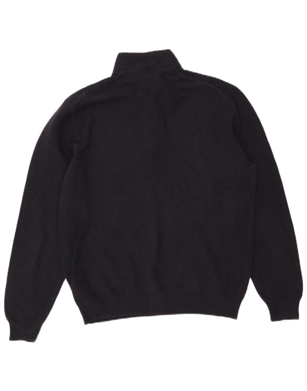 MASSIMO DUTTI Ανδρικό πουλόβερ με φερμουάρ 2XL μπλε βαμβακερό