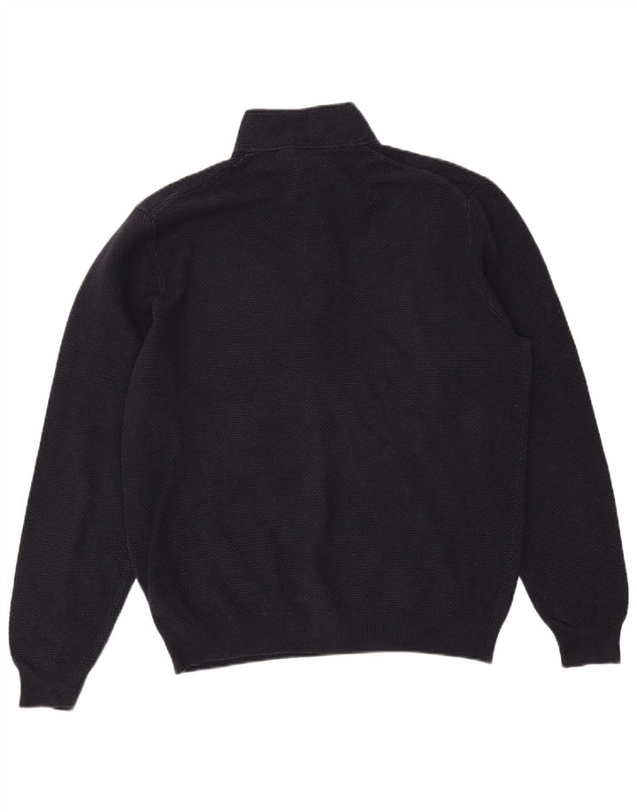 MASSIMO DUTTI Ανδρικό πουλόβερ με φερμουάρ 2XL μπλε βαμβακερό